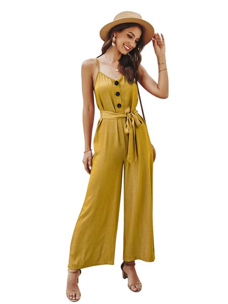 original design european and american fashion strap jumpsuit 2020 popular solid color strap casual trousers, Black;white
original design european and american fashion strap jumpsuit 2020 popular solid color strap casual trousers, Black;white