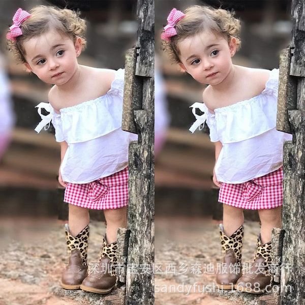 kids baby girl off-shoulder outfits children summer vest t-shirt+short 2 pcs girls cute clothes set, White
kids baby girl off-shoulder outfits children summer vest t-shirt+short 2 pcs girls cute clothes set, White
