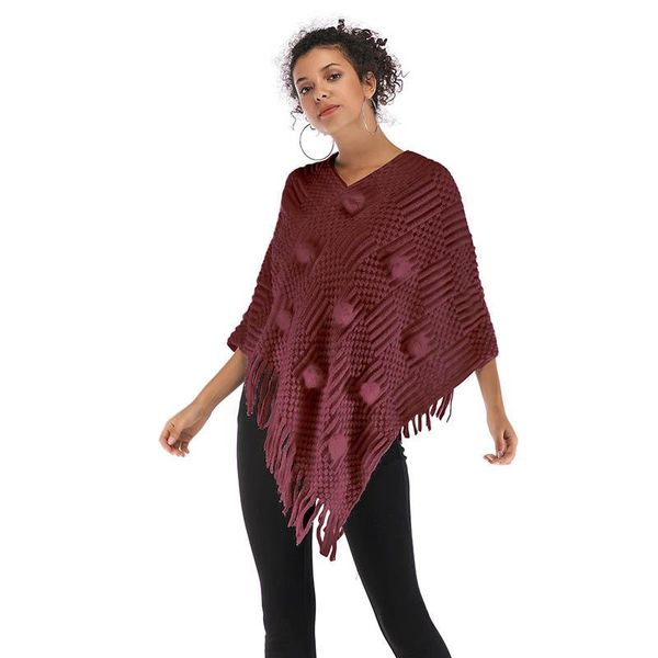 korean style autumn casual sweater v-neck women solid hairball tassel cloak loose shawl sweater coat, Black
korean style autumn casual sweater v-neck women solid hairball tassel cloak loose shawl sweater coat, Black