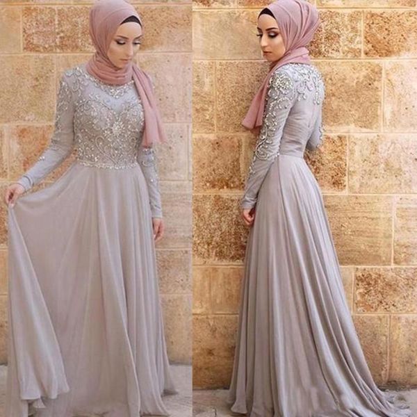 2019 Gray Evening Dresses Hijab Arabic Dubai Long Sleeve High Neck Formal Occasion Party Gowns Prom Dresses
2019 Gray Evening Dresses Hijab Arabic Dubai Long Sleeve High Neck Formal Occasion Party Gowns Prom Dresses
