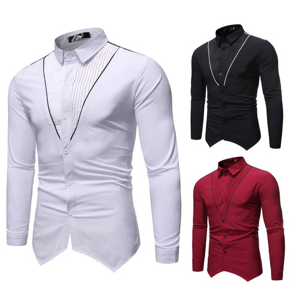 men's slim blouse autumn winter printed trun-down collar button solid muscle solid shirt casual men fit buttons blouse, White;black
men's slim blouse autumn winter printed trun-down collar button solid muscle solid shirt casual men fit buttons blouse, White;black
