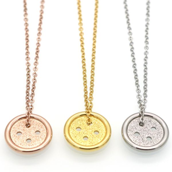 wholesale-2019 brand pendant button luxury titanium steel rose gold necklace women clavicle charm couple lover necklace jewelry wholesale, Silver
wholesale-2019 brand pendant button luxury titanium steel rose gold necklace women clavicle charm couple lover necklace jewelry wholesale, Silver