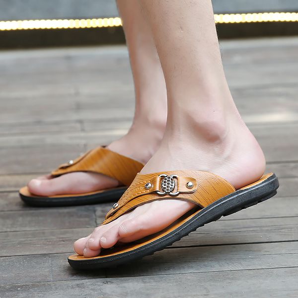 men slides shoes breathable mens slip on sandals brown yellow fashion men leather sandals summer slipper flip flop for, Black
men slides shoes breathable mens slip on sandals brown yellow fashion men leather sandals summer slipper flip flop for, Black