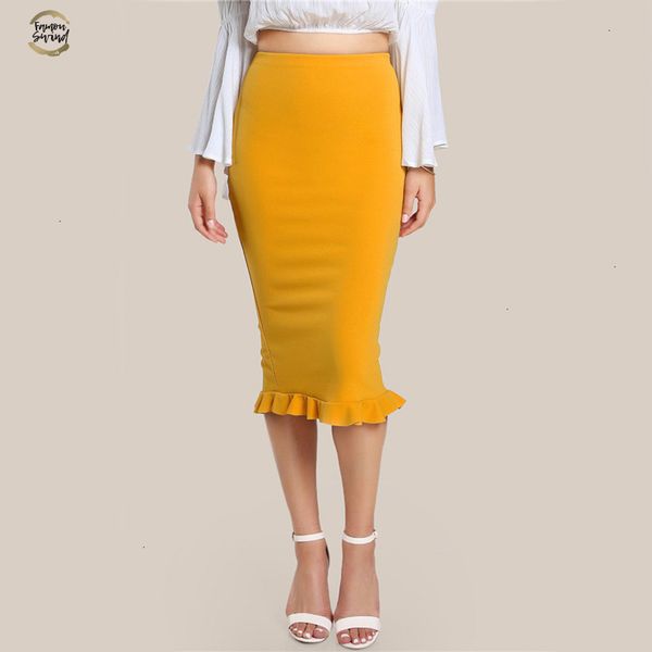 split ruffle ol pencil skirt women yellow slim elegant work summer skirts fashion new brief high waist skirt, Black
split ruffle ol pencil skirt women yellow slim elegant work summer skirts fashion new brief high waist skirt, Black