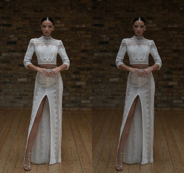charchy mermaid wedding dresses two pieces long sleeve high neck tulle lace crystal applique princess gown floor length split bridal gowns, White
charchy mermaid wedding dresses two pieces long sleeve high neck tulle lace crystal applique princess gown floor length split bridal gowns, White