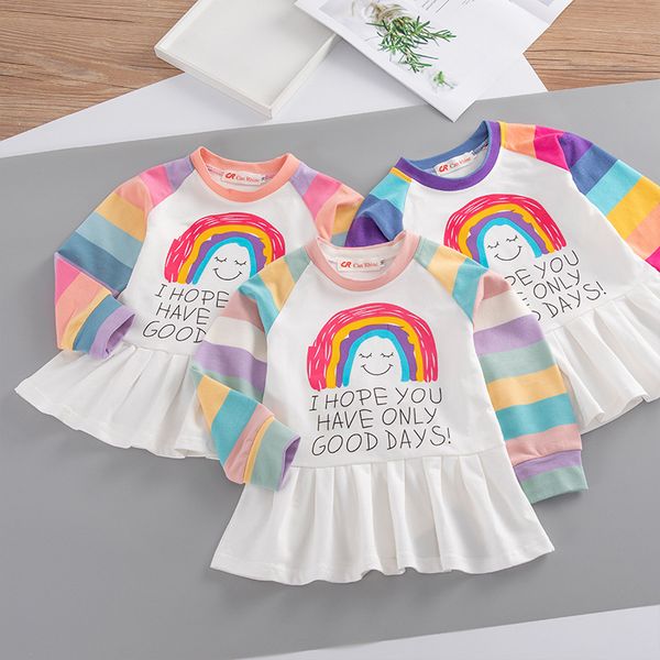 cysincos 2019 casual baby girls dresses cute kids white t-shirt rainbow blouse autumn toddler children clothing, Red;yellow
cysincos 2019 casual baby girls dresses cute kids white t-shirt rainbow blouse autumn toddler children clothing, Red;yellow