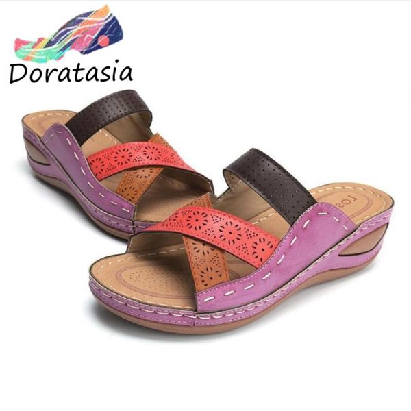 doratasia elegant med wedges leisure shoes retro casual summer slippers women 2020 ethnic fretwork platform slides, Black
doratasia elegant med wedges leisure shoes retro casual summer slippers women 2020 ethnic fretwork platform slides, Black