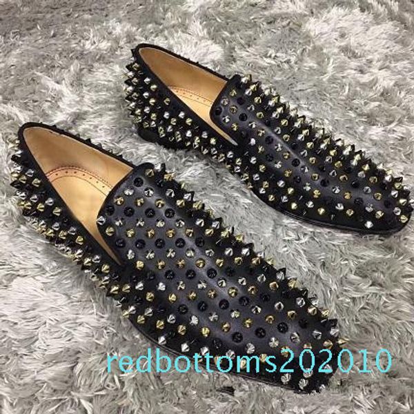 brand red bottom loafers luxury party wedding designer black patent leather suede spikes studded dress casual shoes for men shoes d09 r10
brand red bottom loafers luxury party wedding designer black patent leather suede spikes studded dress casual shoes for men shoes d09 r10