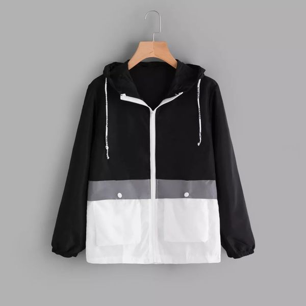 2019 patchwork women jackets windbreaker zipper hoodies thin coat fashion casual outerwear spring sports jackets, Black;brown
2019 patchwork women jackets windbreaker zipper hoodies thin coat fashion casual outerwear spring sports jackets, Black;brown