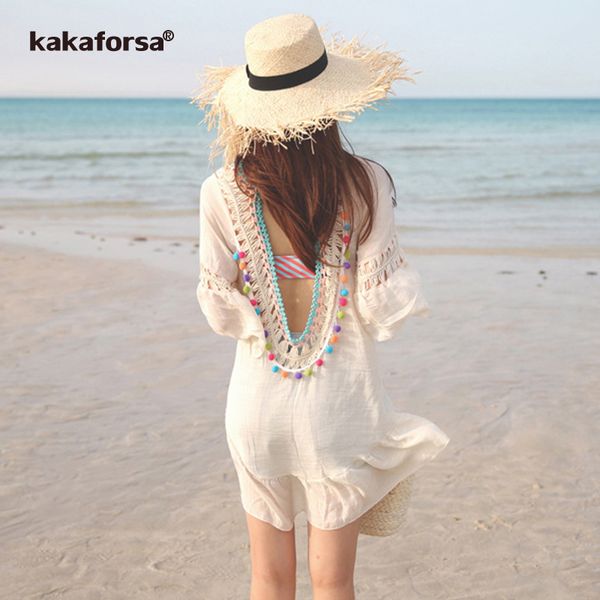 kakaforsa 2019 backless beach cover up crochet flounce open back bikini swimwear cover up summer fringe swim beach dress, Blue;gray
kakaforsa 2019 backless beach cover up crochet flounce open back bikini swimwear cover up summer fringe swim beach dress, Blue;gray