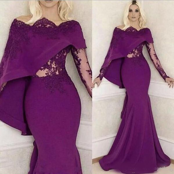 charming long sleeve mermaid prom dresses purple bridal long robe bal de scoop neck beaded diamond evening dresses, Black
charming long sleeve mermaid prom dresses purple bridal long robe bal de scoop neck beaded diamond evening dresses, Black