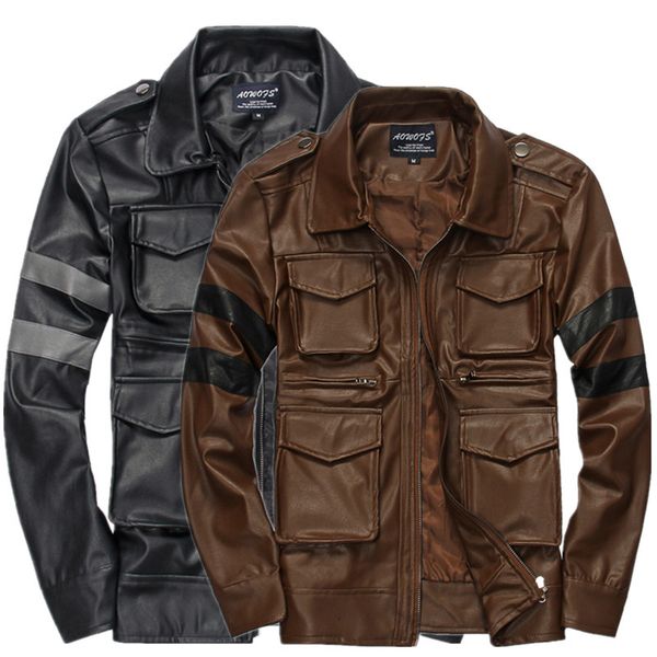 high-quality men's short leather jackets trend handsome fashion collar clothes with pocket black brown color men leather jackets
high-quality men's short leather jackets trend handsome fashion collar clothes with pocket black brown color men leather jackets