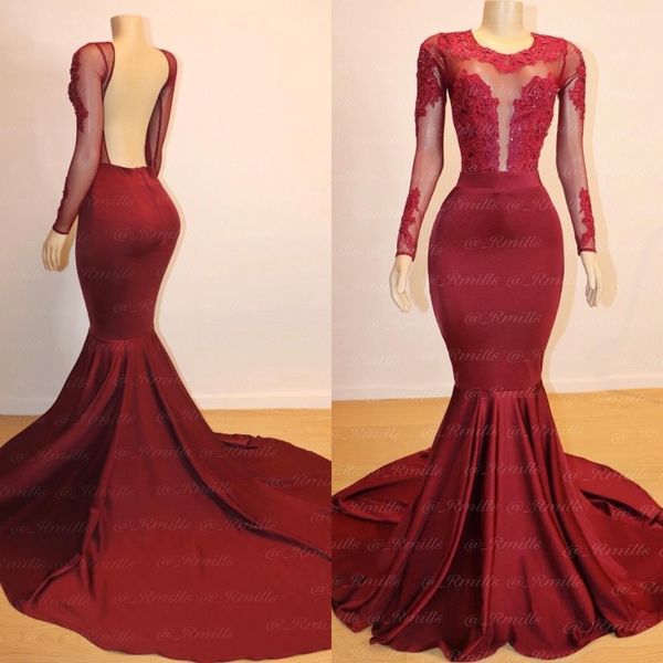 burgundy mermaid prom dresses with long sleeves 2020 new jewel-neck open back beaded lace formal evening gowns with sheer bust party dress
burgundy mermaid prom dresses with long sleeves 2020 new jewel-neck open back beaded lace formal evening gowns with sheer bust party dress