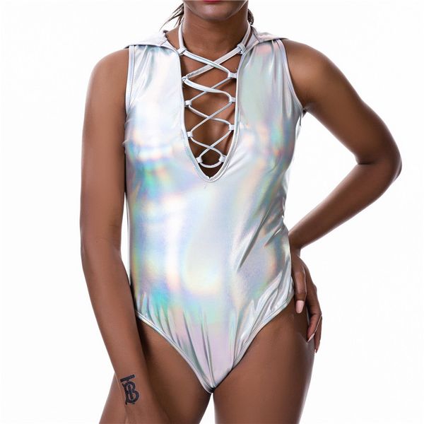 colorful glitter fabric hollow out strappy bodysuit with hood ladies bodycon rompers clubwear monos verano 2019 mujer, Black;white
colorful glitter fabric hollow out strappy bodysuit with hood ladies bodycon rompers clubwear monos verano 2019 mujer, Black;white