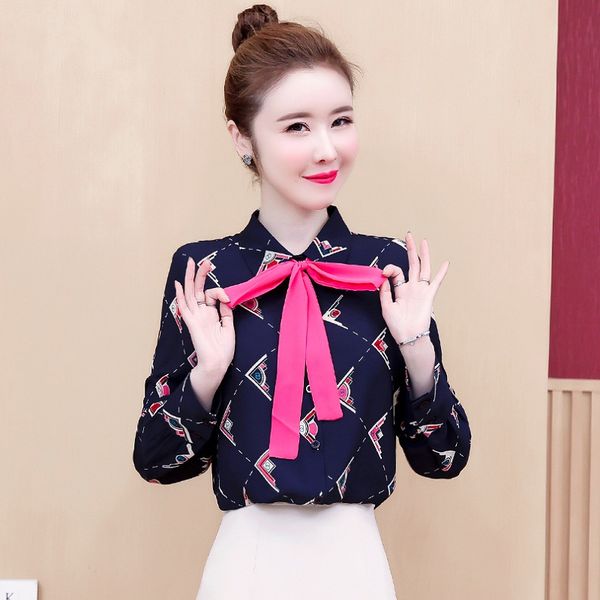 bow shirt elegant women runway designer lantern sleeve lapel neck ladies printed blouses plus size office button shirts, White
bow shirt elegant women runway designer lantern sleeve lapel neck ladies printed blouses plus size office button shirts, White