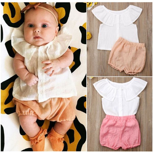 2019 summer baby clothing toddler kid baby girl ruffle shirts short pants 2pcs outfit clothes summer, White
2019 summer baby clothing toddler kid baby girl ruffle shirts short pants 2pcs outfit clothes summer, White