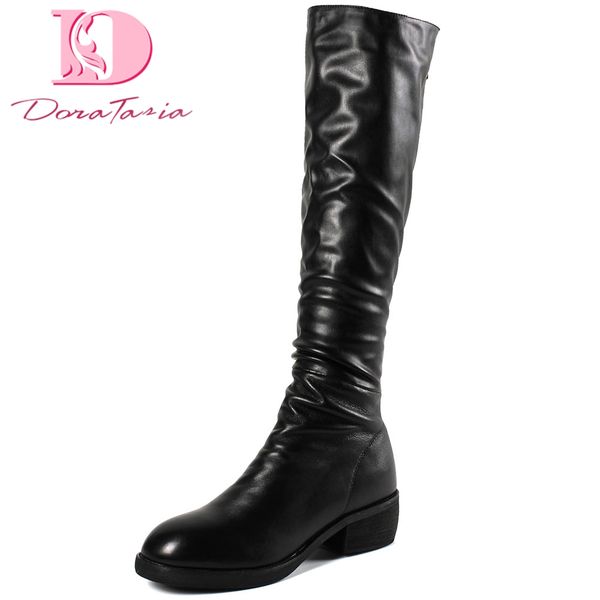 doratasia new brand design genuine leather chunky heel knee high boots woman shoes zip up shoes women boots, Black
doratasia new brand design genuine leather chunky heel knee high boots woman shoes zip up shoes women boots, Black