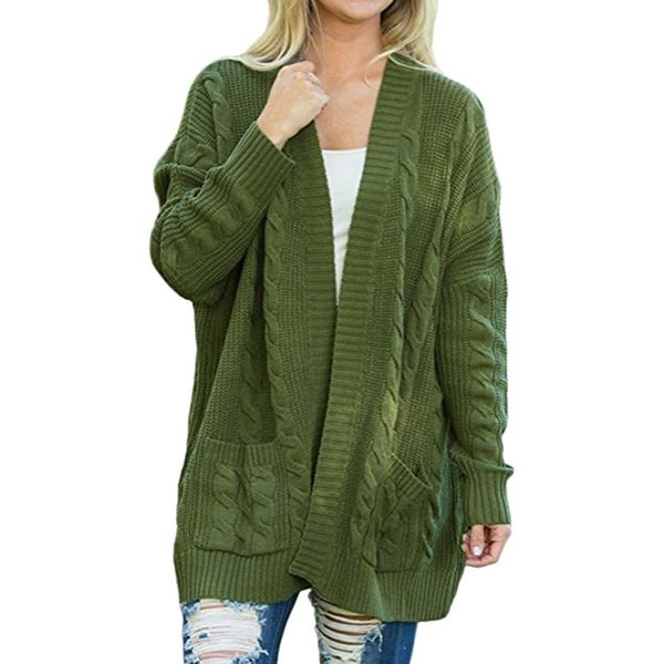 2019 new women fashion autumn winter knitted sweater coat ladies solid color long sleeve loose casual cardigan coat with pockets, White
2019 new women fashion autumn winter knitted sweater coat ladies solid color long sleeve loose casual cardigan coat with pockets, White