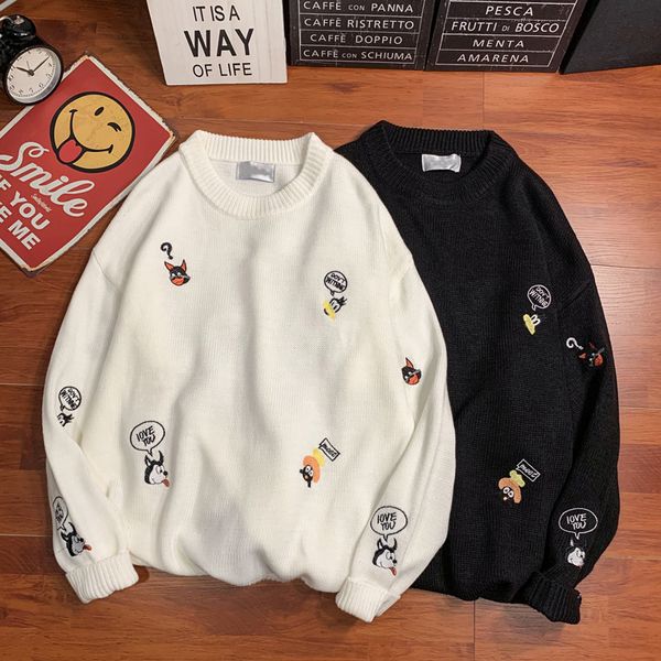 уюкская новая осень и зима вышивка мультфильм отдых trend колледж стиль круглого воротник студенты вязание для мужчин свитер hombre, White;black
уюкская новая осень и зима вышивка мультфильм отдых trend колледж стиль круглого воротник студенты вязание для мужчин свитер hombre, White;black