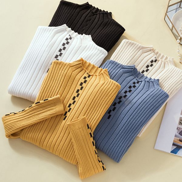 2019 chic women pullover sweater long sleeve half turtleneck slim knitted sweater women autumn winter warm female jumpers, White;black
2019 chic women pullover sweater long sleeve half turtleneck slim knitted sweater women autumn winter warm female jumpers, White;black