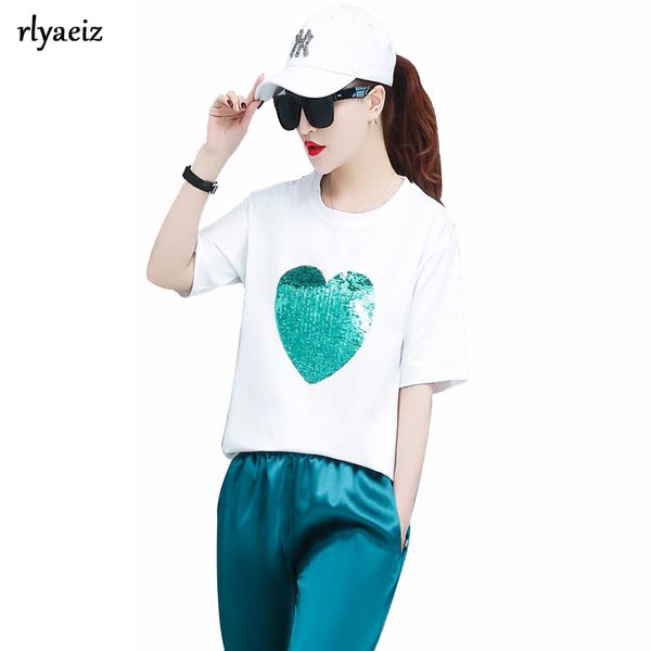 rlyaeiz fashion 2 piece set women tracksuit 2019 spring sweat suit women sequins heart t shirts + striped pants sporting suits, White
rlyaeiz fashion 2 piece set women tracksuit 2019 spring sweat suit women sequins heart t shirts + striped pants sporting suits, White