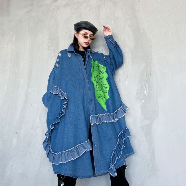 z-zouz women trench coat denim outerwear holes letter print women long denim coat loose oversized overcoat spring 2020 new, Tan;black
z-zouz women trench coat denim outerwear holes letter print women long denim coat loose oversized overcoat spring 2020 new, Tan;black