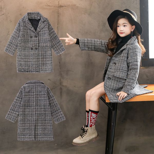 2019 new fashion houndstooth wool coat for girls teens autumn jacket warm long outerwear children windproof, Blue;gray
2019 new fashion houndstooth wool coat for girls teens autumn jacket warm long outerwear children windproof, Blue;gray
