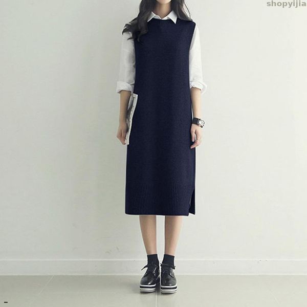 new autumn and winter long knitted warm sweater casual solid color belt belt pullover vest dress women's sweater vest sleeveless, White;black
new autumn and winter long knitted warm sweater casual solid color belt belt pullover vest dress women's sweater vest sleeveless, White;black