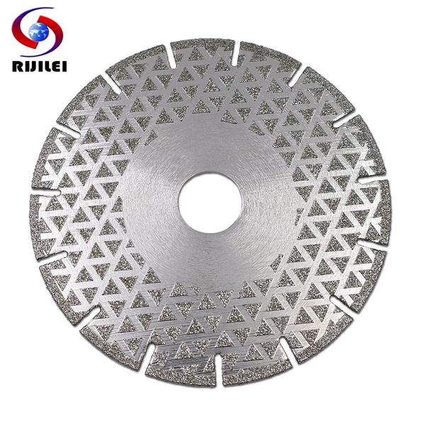 

rijilei 4"-9" electroplated diamond cutting disc wheel both sides galvanized grinding saw blade for marble granite ceramic tile