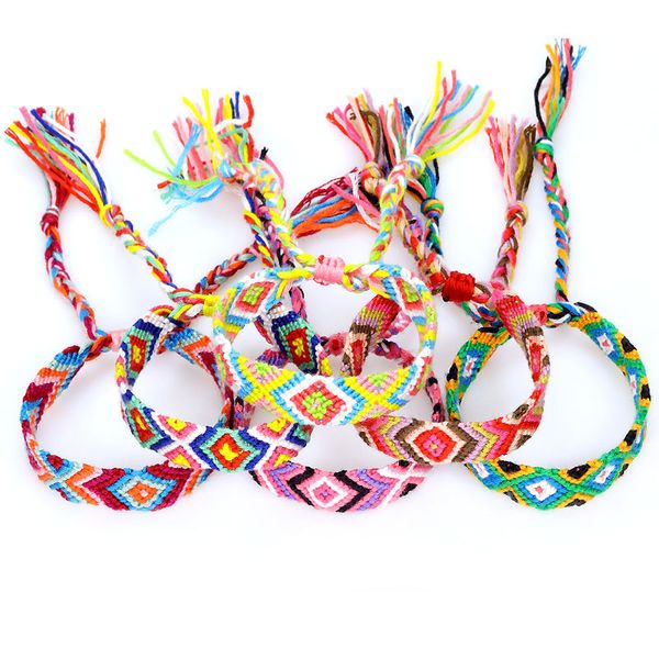 ethnic multicolor handmade weave cotton thread rhombus figure bracelets nepalese style braided friendship bracelet for woman, Black
ethnic multicolor handmade weave cotton thread rhombus figure bracelets nepalese style braided friendship bracelet for woman, Black