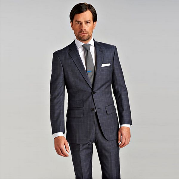 2019 classic plaid men wedding tuxedos slim fit two button prom suits man party blazer suit (jacket+pants), Black;gray
2019 classic plaid men wedding tuxedos slim fit two button prom suits man party blazer suit (jacket+pants), Black;gray