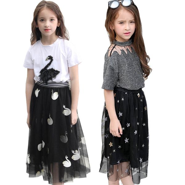 girls clothing sets summer kids clothes for teenager swan whiter t-shirt mesh skirt suit for kids tracksuit children clothing, White
girls clothing sets summer kids clothes for teenager swan whiter t-shirt mesh skirt suit for kids tracksuit children clothing, White
