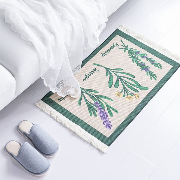 

45x70cm cotton thread bohemian floor mat tassel carpet living room bedroom kilim pattern doormat bathroom hallway rug anti slip