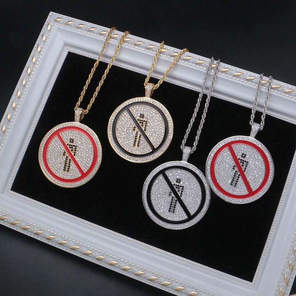 hip hop no entry round tag pendant necklaces for men women luxury pendants 18k gold plated copper zircons necklace jewelry lovers gifts, Silver
hip hop no entry round tag pendant necklaces for men women luxury pendants 18k gold plated copper zircons necklace jewelry lovers gifts, Silver