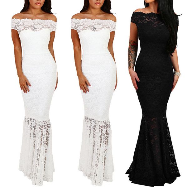 party bodycon slim lace short sleeve fishtail solid dress women ladies off shoulder evening slim, Black;gray
party bodycon slim lace short sleeve fishtail solid dress women ladies off shoulder evening slim, Black;gray