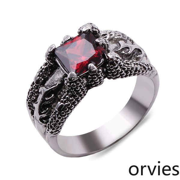 2020 designer european and american fashion accessories men's ring retro american soldier ruby ring, Silver
2020 designer european and american fashion accessories men's ring retro american soldier ruby ring, Silver