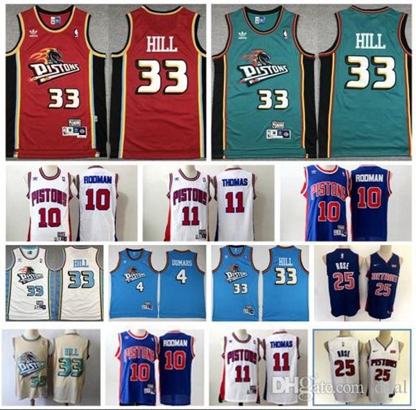 mens retro detroit pistons 33 grant hill basketball road swingman 11 isiah thomas 10 dennis rodman 4 dumars derrick rose nba jersey, Black
mens retro detroit pistons 33 grant hill basketball road swingman 11 isiah thomas 10 dennis rodman 4 dumars derrick rose nba jersey, Black