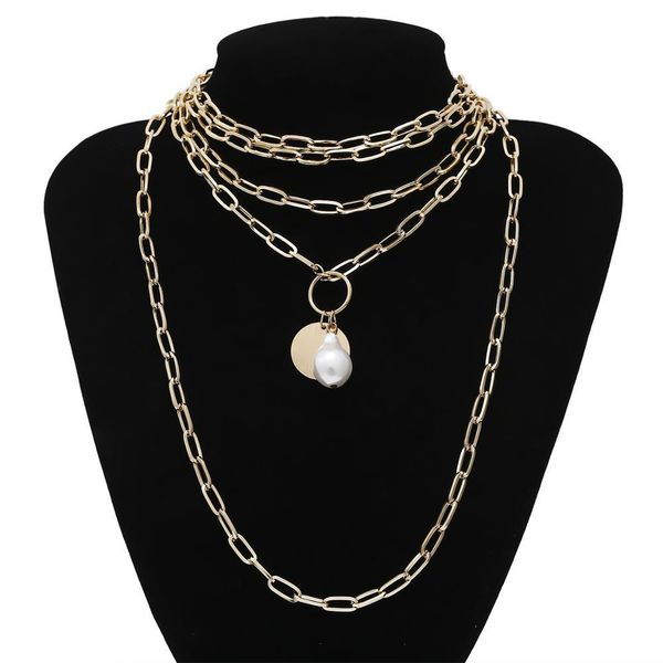 diezi 2020 new multilayer gold color metal chain necklaces for women elegant imitation baroque pearl choker necklace jewelry new, Silver
diezi 2020 new multilayer gold color metal chain necklaces for women elegant imitation baroque pearl choker necklace jewelry new, Silver
