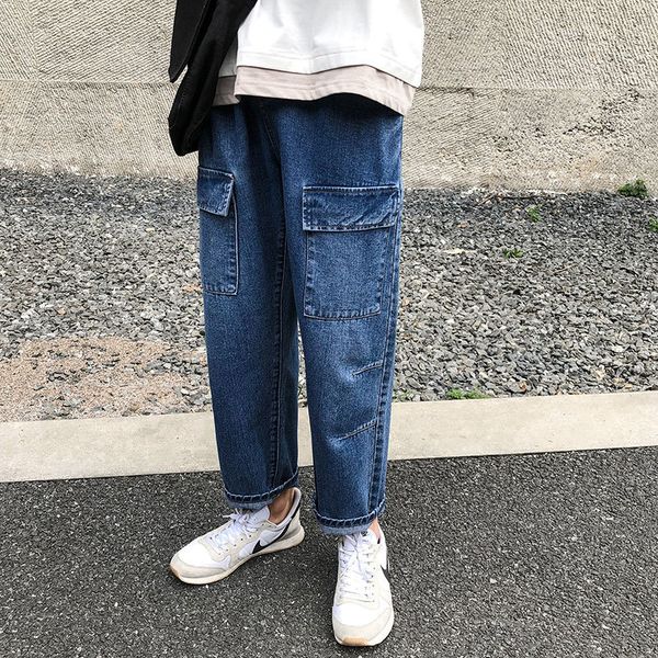 autumn new jeans men fashion washed solid color casual multi-pocket tooling denim trousers man streetwear hip-hop loose jeans, Blue
autumn new jeans men fashion washed solid color casual multi-pocket tooling denim trousers man streetwear hip-hop loose jeans, Blue