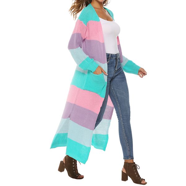 2019 sweater women long sleeve patchwork knitted multicolor striped autumn cardigan women coat sueter mujer invierno 3xl, White
2019 sweater women long sleeve patchwork knitted multicolor striped autumn cardigan women coat sueter mujer invierno 3xl, White