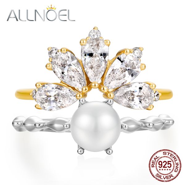 allnoel 925 sterling silver rings 5a zircon diamond gemstone real pearl stackable rings women wedding bridal sets fine jewelry, Golden;silver
allnoel 925 sterling silver rings 5a zircon diamond gemstone real pearl stackable rings women wedding bridal sets fine jewelry, Golden;silver
