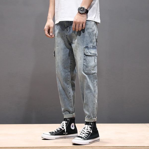 spring and autumn elasticity skinny pants men's large size trend beam leg harem pants sub-popular brand jeans men's loose-fit el, Blue
spring and autumn elasticity skinny pants men's large size trend beam leg harem pants sub-popular brand jeans men's loose-fit el, Blue