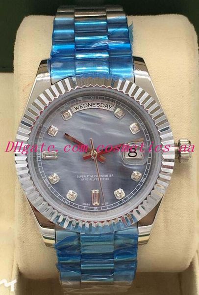 luxury watch 2 style ii auto shell 41mm white gold diamonds dial blue mens bracelet automatic fashion men's watches wristwatch, Slivery;brown
luxury watch 2 style ii auto shell 41mm white gold diamonds dial blue mens bracelet automatic fashion men's watches wristwatch, Slivery;brown