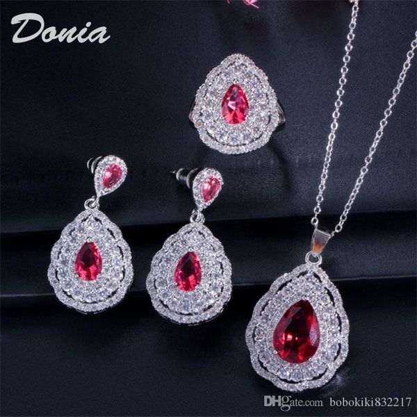 donia jewelry fashion water drop shape zircon earrings necklace ring three-piece wedding jewelry ladies banquet set decorations, Slivery;golden
donia jewelry fashion water drop shape zircon earrings necklace ring three-piece wedding jewelry ladies banquet set decorations, Slivery;golden