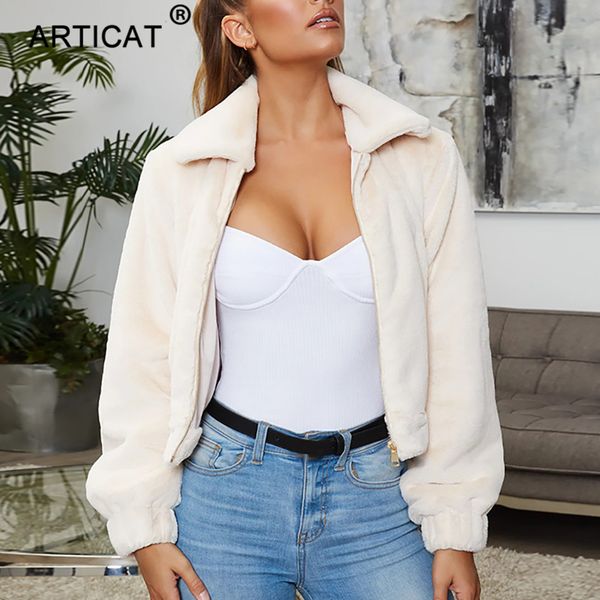 articat new turn-down collar faux fur jacket women coat autumn winter warm zipper short bomber jacket casual outerwear overcoats, Black;brown
articat new turn-down collar faux fur jacket women coat autumn winter warm zipper short bomber jacket casual outerwear overcoats, Black;brown