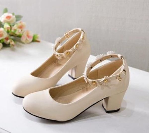 2019 flower women's shoes in spring and autumn with new style high heel coarse heel round head#12, Black
2019 flower women's shoes in spring and autumn with new style high heel coarse heel round head#12, Black