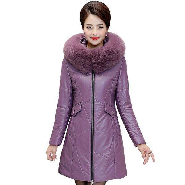 women's down & parkas plus size 7xl 8xl winter pu leather jacket women with fur collar thick warm long coat hooded outerwear, Black
women's down & parkas plus size 7xl 8xl winter pu leather jacket women with fur collar thick warm long coat hooded outerwear, Black