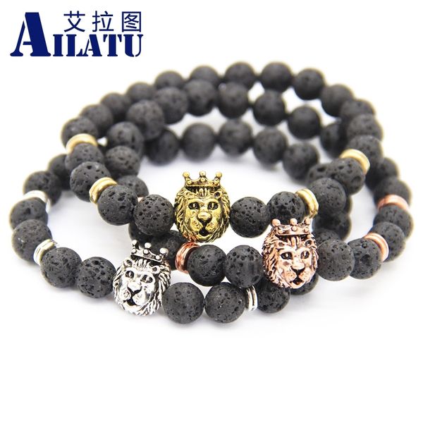 ailatu 8mm lava stone king crown lion head bracelet men powerful jewelry, Golden;silver
ailatu 8mm lava stone king crown lion head bracelet men powerful jewelry, Golden;silver