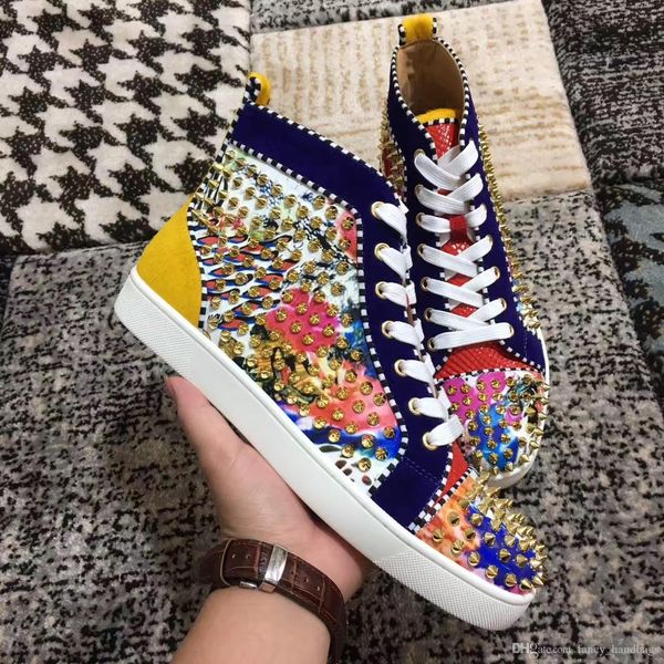 luxury wedding party dress men sneakers red bottom python with colors spikes outwear fashion skate walking trainer, Black
luxury wedding party dress men sneakers red bottom python with colors spikes outwear fashion skate walking trainer, Black