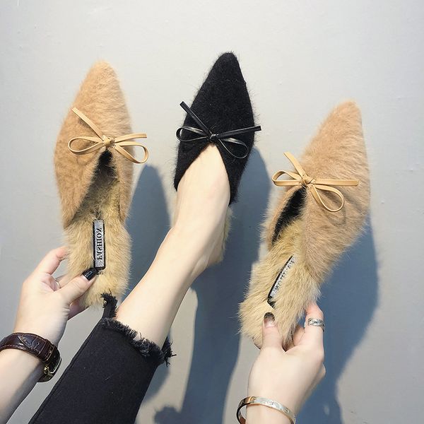 classics fashion leisure slippers flock solid faux fur closed toe slides closed toe med thin heels shoes, Black
classics fashion leisure slippers flock solid faux fur closed toe slides closed toe med thin heels shoes, Black